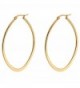 Andyle Stainless Steel Oval Teardrop Hoop Earrings For Women Hypoallergenic Huggie Rose Gold Black Silver - Gold - CJ17YWYMR9G