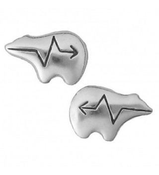 Corinna-Maria 925 Sterling Silver Heartline Bear Earrings Studs Tiny Mini Stainless Steel Posts and Backs - C111LFGO9JN