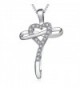 YFN Women Holy Jewelry 925 Sterling Silver Religious Inifinity Love Heart Cross Necklace - CO1833SDOZA