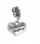 Pro Jewelry Special Daughter Heart w/ White Crystals Bead Compatible with European Snake Chain Bracelets - C417XWNGQG9