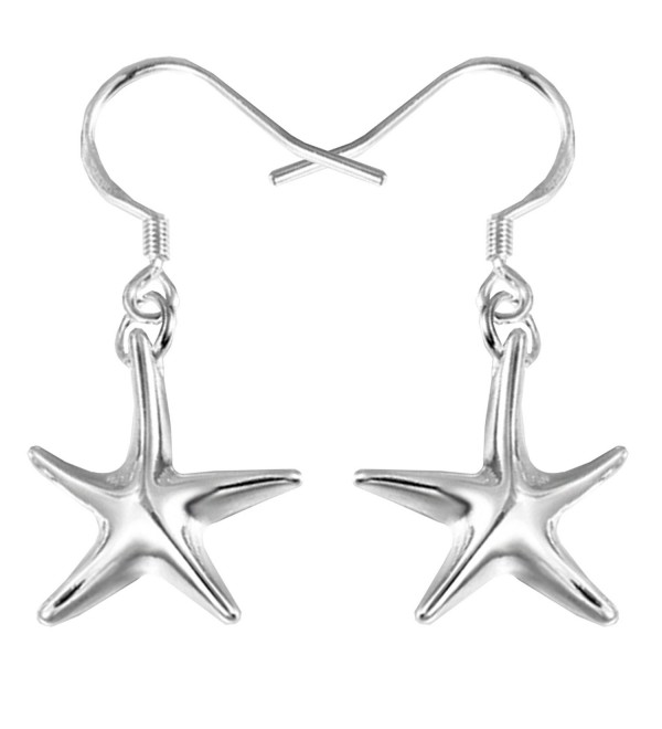 Sephla Silver Plated Starfish Dangle Earrings For Women - C111AZX7FXN