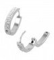 INOX 316L Stainless Steel Large Pear Shaped Huggie Hoop Earrings With Clear Pave Set CZs - C011L3HQL59