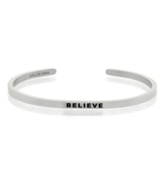 Mantra Phrase: BELIEVE - 316L Surgical Steel Cuff Band - CG12N5IKJ3E