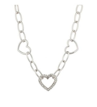Lux Accessories Pave Crystal Valentine Heart Chain Link Necklace. - CF120ISZZXH