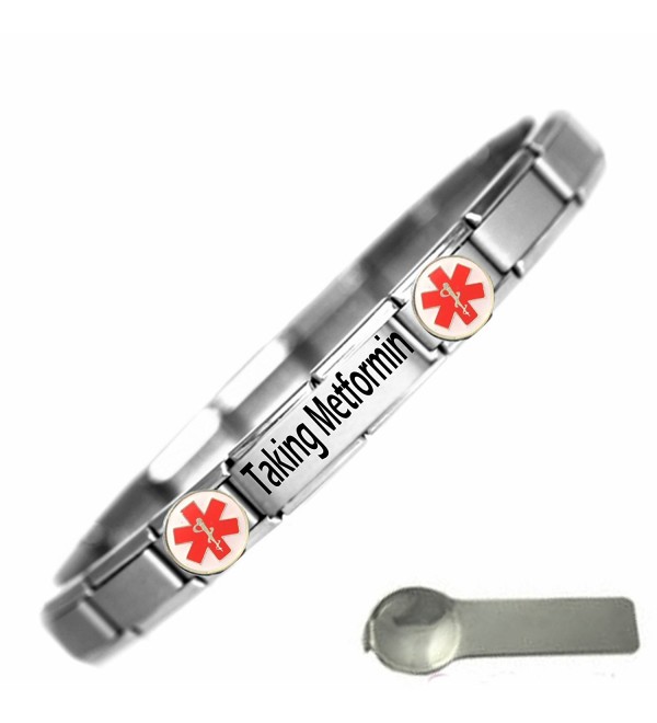 JSC Jewellery Taking Metformin Medical Alert Nomination Style Stainless Steel Bracelet - CZ11DCDYMIZ