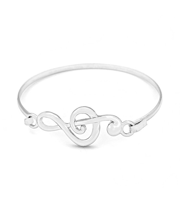 Silver Treble Clef Bangle - CR11A5JDAB7