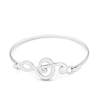 Silver Treble Clef Bangle - CR11A5JDAB7