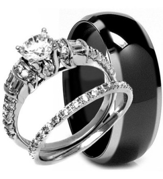 Sterling Titanium Engagement Matching Anniversary - CV127TEF051