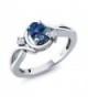 1.03 Ct Oval Royal Blue Mystic Topaz and Topaz 925 Sterling Silver Ring (Available in size 5- 6- 7- 8- 9) - C7117GKZDBP