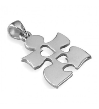 Autism Awareness Puzzle Hearts Sterling in Women's Pendants