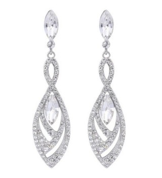 BriLove Gorgeous Chandelier Teardrop Silver Tone - Silver-Tone Clear - CG122L5DOQF