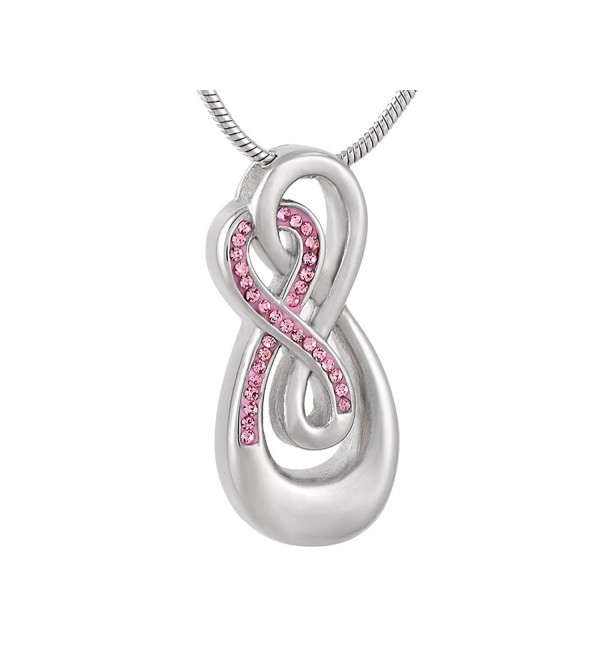 Casket Etcetera Infinity Cancer Ribbon Urn Necklace Cremation Jewelry for Your Love Ones Ashes - CZ12NUT1E2R