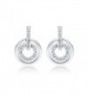 MYJS Circle Rhodium Plated Classic Earrings with Clear Swarovski Crystals - CL123CPFF8N