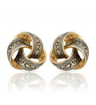 JanKuo Jewelry Two Tone Bali Antique Style Knot Clip On Earrings - C21198H849H