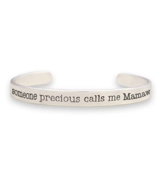 Lola Bella Gifts Someone Precious Calls Me Mamaw Cuff Bracelet w/ Organza Pouch and Gift Box - CR187IY628M