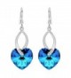 EleQueen Sterling Earrings Swarovski Crystals - Bermuda Blue - C412H49B0F5