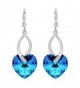 EleQueen Sterling Earrings Swarovski Crystals - Bermuda Blue - C412H49B0F5