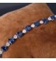 EleQueen Silver tone Zirconia Bracelet Sapphire in Women's Tennis Bracelets