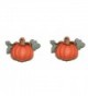 Pumpkin Halloween Thanksgiving Fall Clip On Earrings (H060clip) - CE1820WE54S