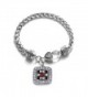 Me vs Me Classic Silver Plated Square Crystal Charm Bracelet - CM11U7O4Q5V