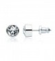 MYJS Harley Rhodium Plated Stud Earrings with Clear Swarovski Crystals - CU1230BBIGH