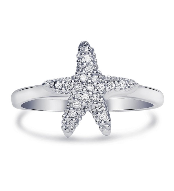 Sterling Silver Cubic Zirconia Starfish Ring- 11mm - CU12JD9H0J9