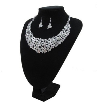 Luxury Rhinestone Necklace Earring Jewellery in Women's Jewelry Sets