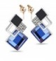 Modogirl Temperament Crystal Unique Ear Clip earrings deep blue - CM1234JBEMN