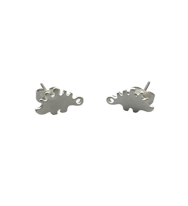 Katara Decor - Silver-plated Stegosaurus Dinosaur Minimalist Earrings - CT1883ZKL8A