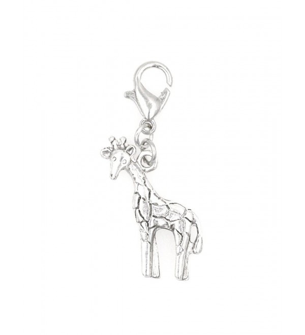 STAINLESS STEEL Clasp and Jump Rings Giraffe Clip On Charm Bead Perfect for Necklaces or Bracelets. - CZ12KBLT75X