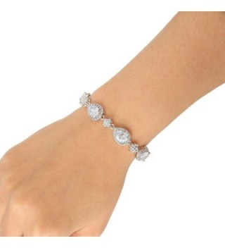 EVER FAITH Silver Tone Wedding Bracelet