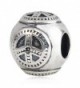 Choruslove Peace Sign Charm 925 Sterling Silver Bead for European Compatible Brand Bracelet - CV128V3FLSP