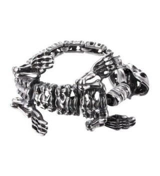 3D T Rex Tyrannosaurus Skull Jewelry Dinosaur Skeleton Bracelet - Stainless - CY18608E8X8