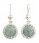 NOVICA Green Jade and .925 Sterling Silver Round Dangle Earrings- 'Mixco Moon' - C7127Y4P69V