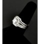 Sterling Silver Square Halo Stacking in Women's Stacking Rings