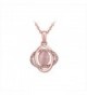 YamaziHD 18K Rose Gold Plated Shining Crystal Pink Opal Pendant Necklace for Women Fashion Jewelry - CW12ED4WHV5