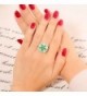 CiNily Created Emerald Rhodium Gemstone in Women's Wedding & Engagement Rings
