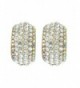 Women's Evening Gala Bridal Prom Wedding Clip On Earrings - Thick Arch - Clear/Gold-Tone - CP12EXK97UN
