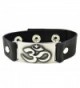 Om Bracelet- Black Leather- Adjustable - C411CTKKKNN