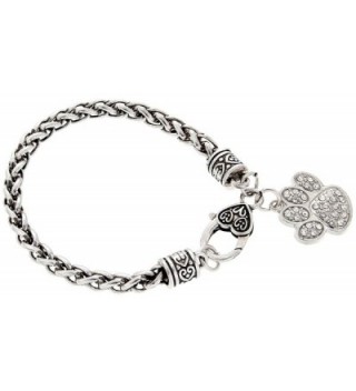 Bracelet Silver Tone Pawprint Jewelry Gift in Women's Charms & Charm Bracelets