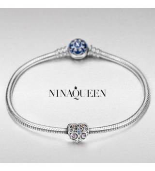 Ninaqueen Sterling Silver Heart shaped Hollow in Women's Charms & Charm Bracelets