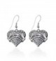 Chihuahua Mom Pave Heart Earrings French Hook Clear Crystal Rhinestones - CS1240JWEMP