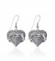 Chihuahua Mom Pave Heart Earrings French Hook Clear Crystal Rhinestones - CS1240JWEMP