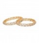 Touchstone gold and white tones charming indian bollywood wedding Czs studded jewellery bangle for women - C512O7X0Q9T
