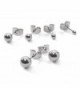 Stainless Steel Round Ball Stud Earrings 2mm 3mm 4mm 5mm 6mm 5 Pair Set - CT11FKSH3RR