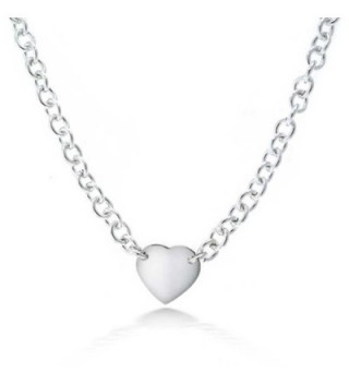 Bling Jewelry Heart ID Tag Pendant Sterling Silver Necklace 16 Inches - CD114EJJYRF