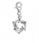 Round Sea Dolphin Clip on Pendant Charm for Bracelet or Necklace - CZ1224EM9FF