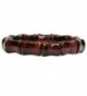 Genuine Semi Precious Gemstone Bamboo Festival Beaded Stretchable Charm Bracelet 7" - Red Tiger eye - C612H2G4H19