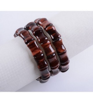 Handmade Semi precious Bamboo Elastic Bracelet in Women's Bangle Bracelets