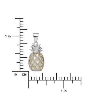 Sterling Silver Pineapple Necklace Extender in Women's Pendants